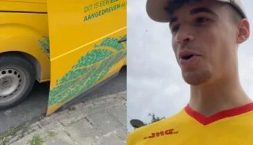 DHL bezorger kent zijn eigen krachten niet en daarom komen de pakketjes wat later