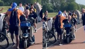 Techno-opa gaat helemaal los op z’n scootmobiel bij festival in Arnhem!